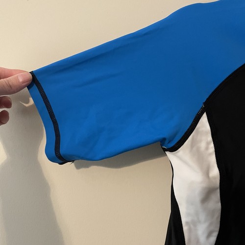 NEW SBART WETSUIT BATHING SUIT SWIMWEAR women's M BLACK BLUE WHITE 1/2 ZIP NWT - Picture 8 of 8