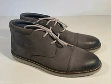 Clarks Collection Gray Leather Cap Toe Chukka Boots Men Size 11 M 
