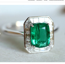 Natural Emerald Ring 925Sterling Silver Ring Handmade Ring Wedding Ring
