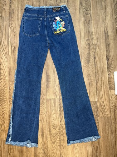 VTG USA Boom Boom Jeans Flared Fringe On The Sides & Waist Jeans Pants 5/6 NEW - Picture 4 of 11