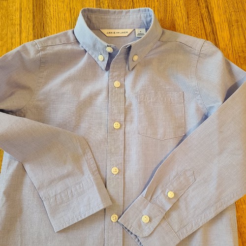 Janie & Jack Boys Buttoned Down Collar  Long Sleeve Shirt  Light Blue  POE  Sz 4 - Picture 3 of 9