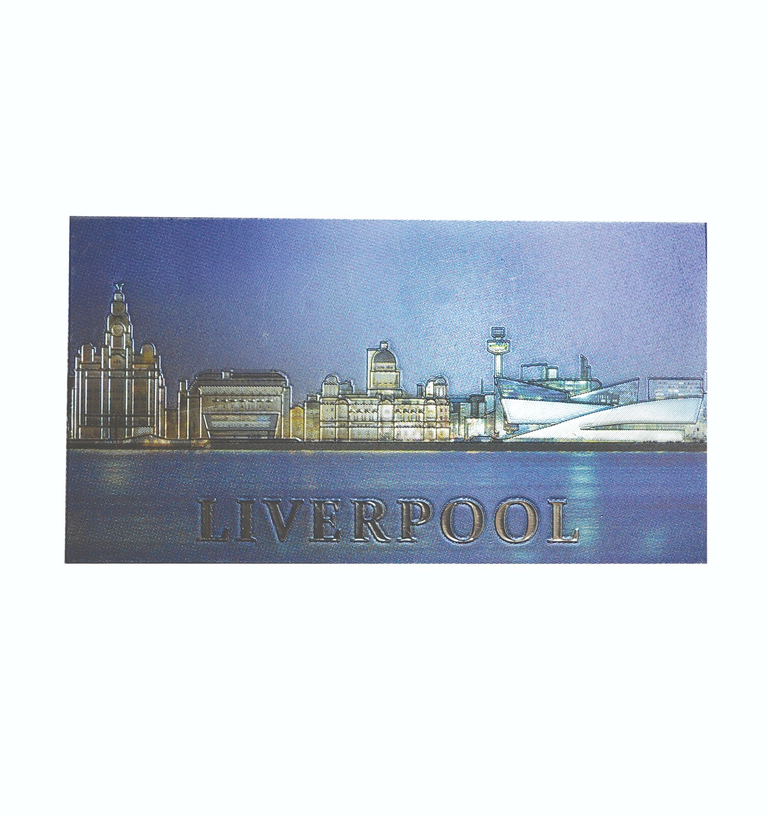 Liverpool Waterfront at Night Foil Fridge Magnet