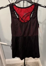 Ruby Ribbon Racer Back Tank Active Shaper Black Red Mesh Size Medium Style 1629