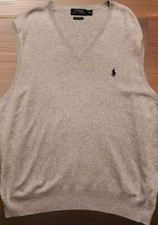 Men's POLO RALPH LAUREN Heather Gray Pima Cotton Sweater Vest Size XXL