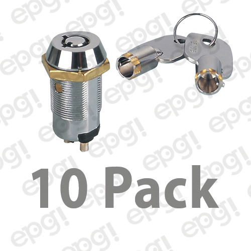 INTERRUPTOR DE LLAVE (ENCENDIDO/APAGADO) INCLUYE 2 LLAVES REDONDAS #KS1-10PK - Imagen 1 de 3