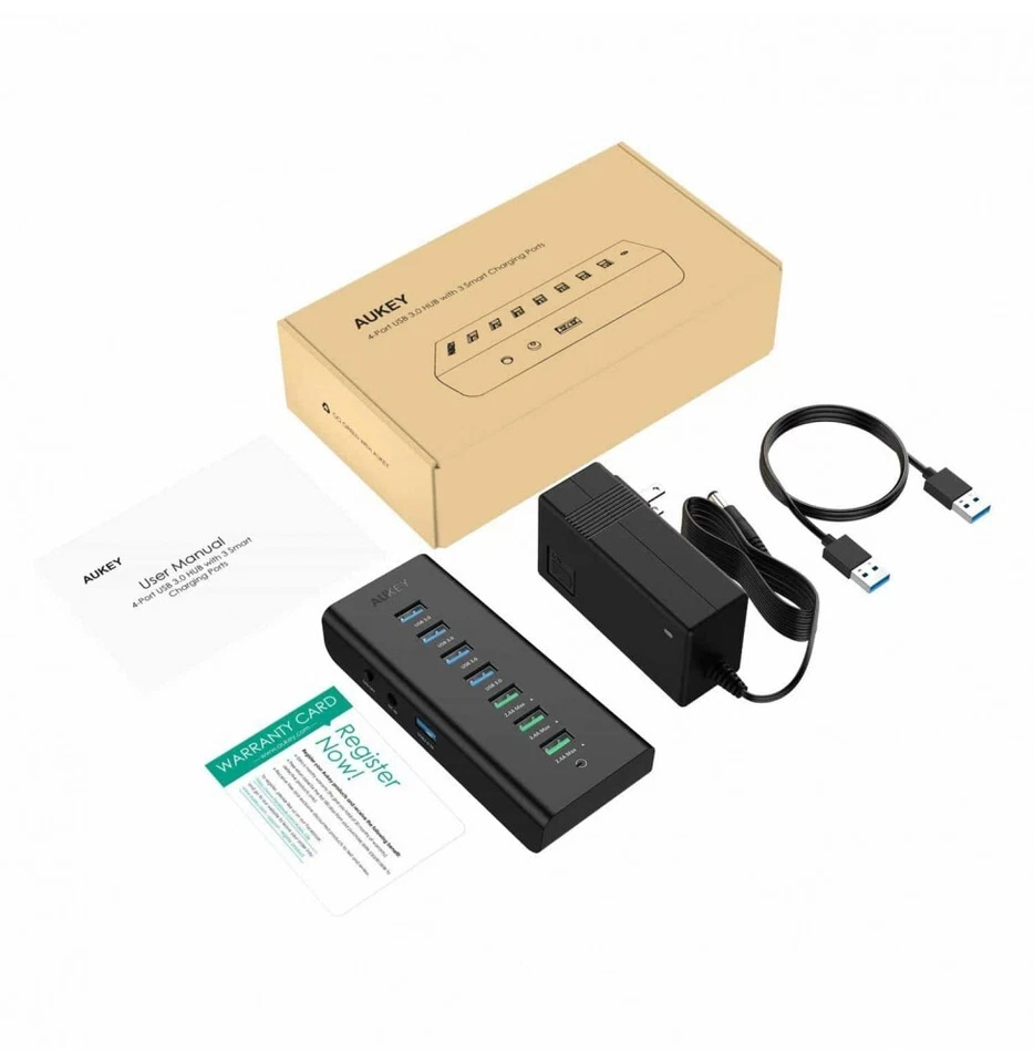 Aukey HUB Multipresa USB 3.0 36W 7 Porte Sdoppiatore USB Carica Rapida H19 - Immagine 2 di 4