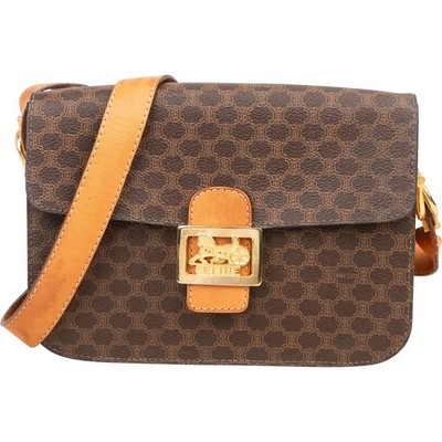Celine Macadam Canvas Triomphe Flap Crossbody Bag Tasche
