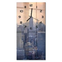 Glasuhr Aus GehäRtetem Glas Wanduhr Manhattan New York Schwarze Zeiger 30X60 Cm