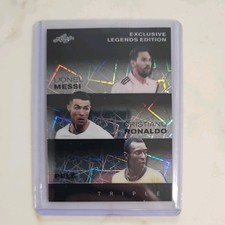Messi / Ronaldo / Pele 2024 Leaf Metal Trio Black 4/7 
