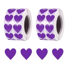 Heart Shaped Sticker 3/4" Self-Adhesive Love Label Purple 4000 Pcs