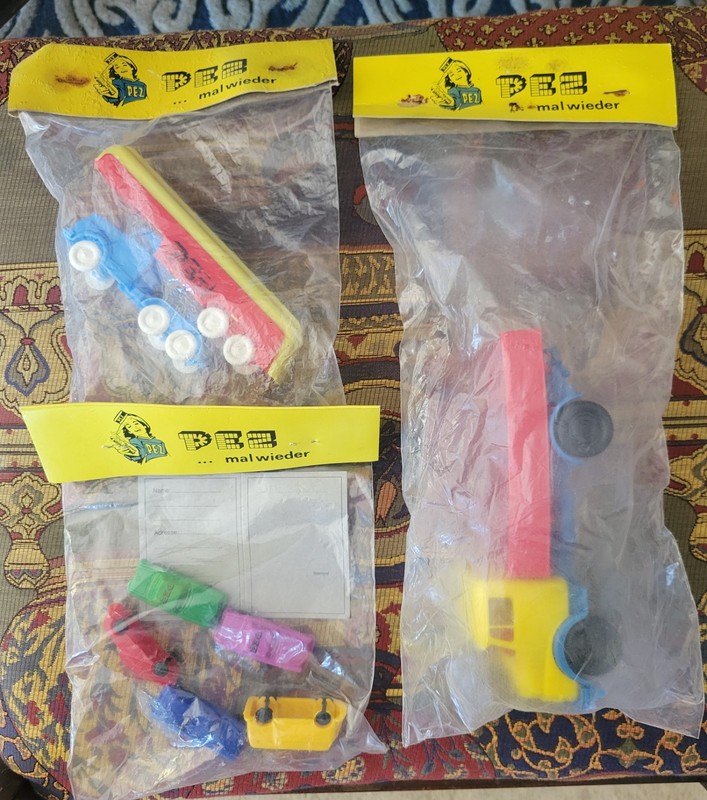 Vintage PEZ  Flatbed Mercedes Benz Semi Mini Cars Advertising Toy Truck Lot Of 3