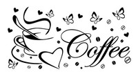 Wandtattoo Wandaufkleber Wandsticker Kaffee Spruch KüChe Wanddeko Xl 49X97Cm