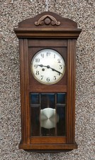1930s  German Art Deco 8 Day Striking Wall Clock, Good Working Order 