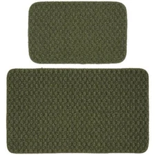2pc Kitchen Rug Set 18 in. x30 in. mat & 24 in. x40 in. Sage Area Rugs Indoor