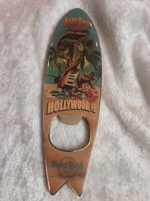 Hard Rock Cafe Bottle Opener Magnet Hollywood FL Surfboard