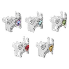 5 Pcs Cartoon Cat Beads Rhinestone for Jewelry Making Bracelets Spacer Crafts