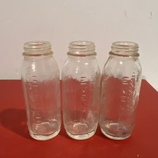 Vintage Set/3 Evenflo Mini Glass Bottles 3  Tall