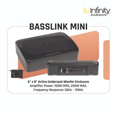 INFINITY CAR SPEAKERS | BASSLINK MINI | 6'' X 8'' ACTIVE UNDERSEAT WOOFER 1000W