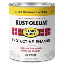 Rust-Oleum 7747502 Interior/Exterior Paint, Gloss, Oil Base, Sunburst Yellow, 1