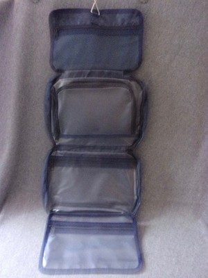GynoM Hanging Toiletry Bag Black Travel Organizer Folding Makeup Case NEW