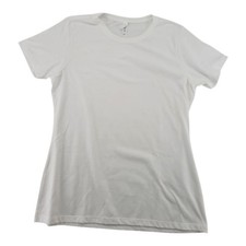 Clementine Women's 2XL White Fitted Cotton Blend Short Sleeve T-Shirt