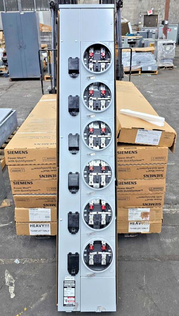 New Siemens Power Mod 1200 Amp Meter Stack 6 Position 125A 240 VAC WMM62125RJ
