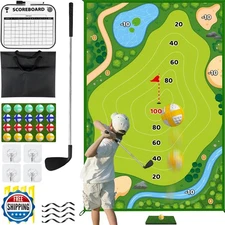 Cecnamt Golf Chipping Game - Battle With Club and Hitting Mat, Ch