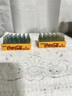 Lot of 2 Vintage Miniature Coca Cola Bottles Yellow Case Crate Coke~ 1950s Era