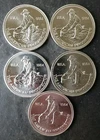 Lot of Five 1984 Engelhard 1oz Silver American Prospector Rounds