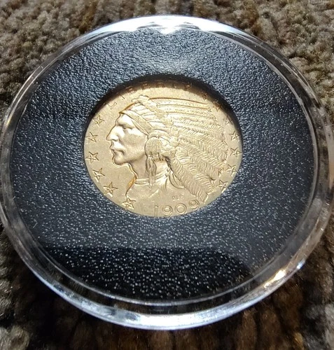 1909-P Half Eagle, Indian Head, $5 Gold Coin - US BUYERS ONLY!