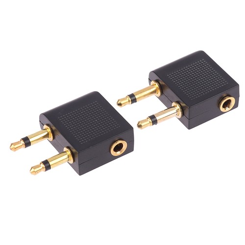 2PCS Portable Aviation Headset Conversion Plug Plane Seat Headphones Socket - Photo 7/12