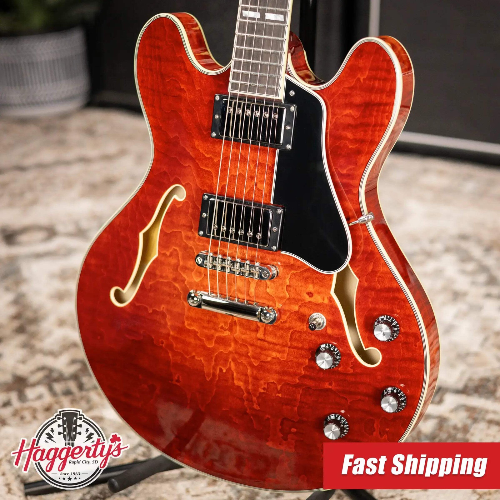 Eastman T486 Thinline Semi-Hollow Electric Guitar - Classic with Hardshell Case