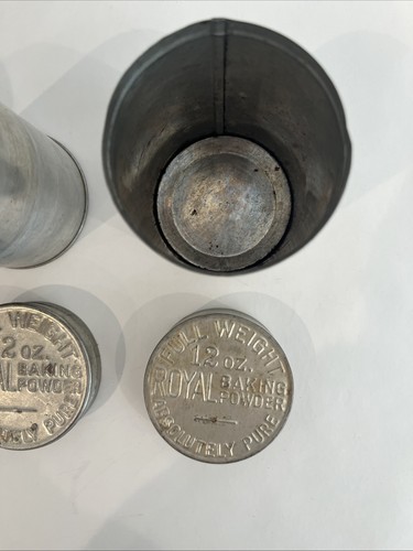 4 Vintage Royal Baking Powder 12 oz. 3/4 Pounds Each Metal Tins w/ Embossed Lid - Picture 7 of 8