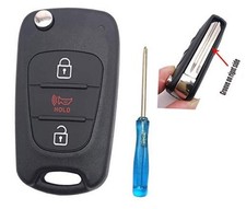 Uncut Flip Folding Replacement Key Fob Cover Case fit for 2009-204 Kia Soul 1