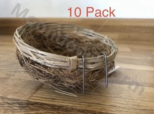 10 x CANARY NEST PANS COCO & WICKER for NESTING CANARIES & BIRDS