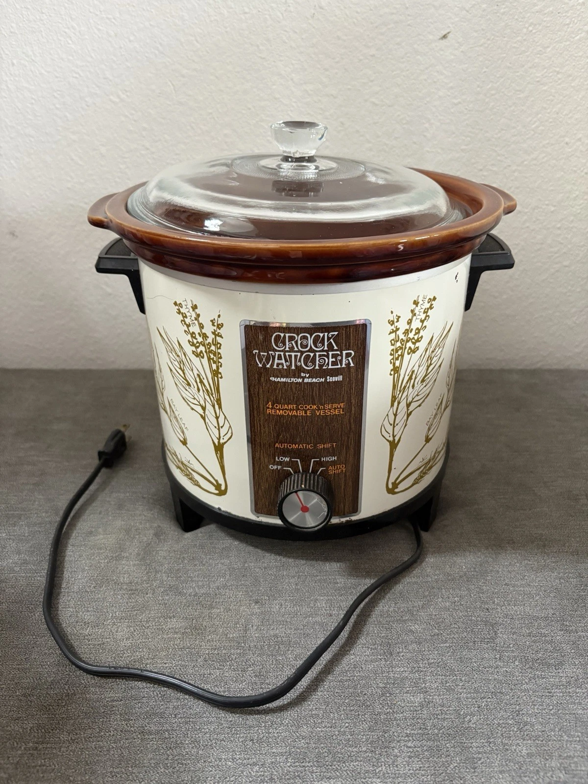 VINTAGE Hamilton Beach Scovill 4 Qt Crock Watcher Slow Cooker Tested Crock Pot