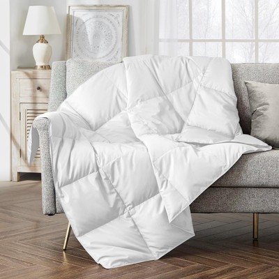   Soft Feather Down Throw Blanket Lightweight Packable Couch Throw for Indoor...