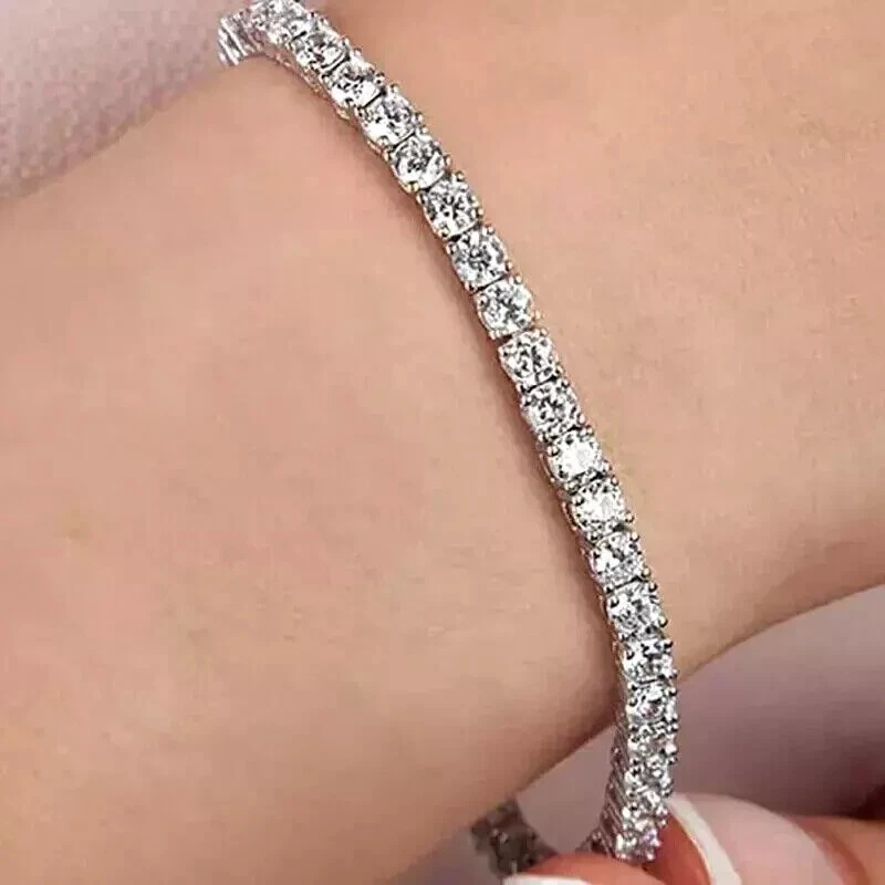 5.00ct 14k White Gold Over Round Cut Lab Created Diamond Women's Tennis Bracelet