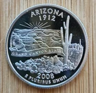 2008-S 25c Arizona State 90% Silver Proof Quarter BU - Toning
