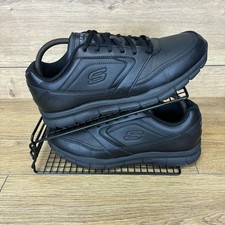 Skechers Shoes Unisex Size UK 8 Slip Resistant Work Black Trainers Nurse Kitchen