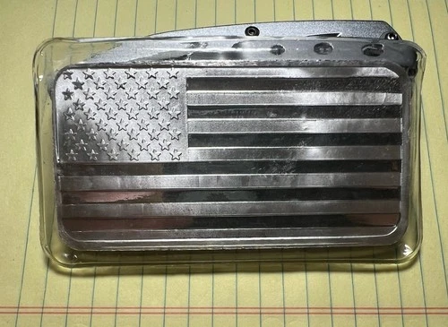 10 oz American Flag .999 Fine Silver Bar Sealed