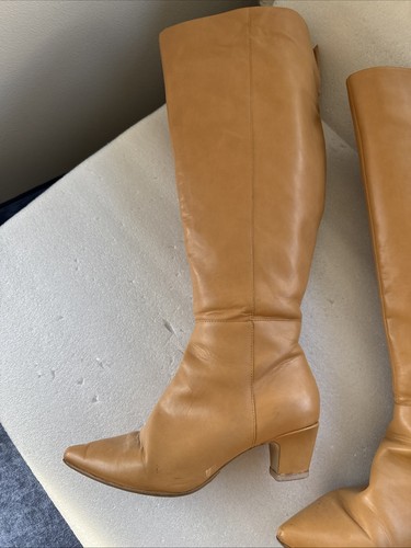 Women's Knee High Boots Tan ELOQUII Wide Calf Size 8W Dominique Vegan Faux - Picture 4 of 21