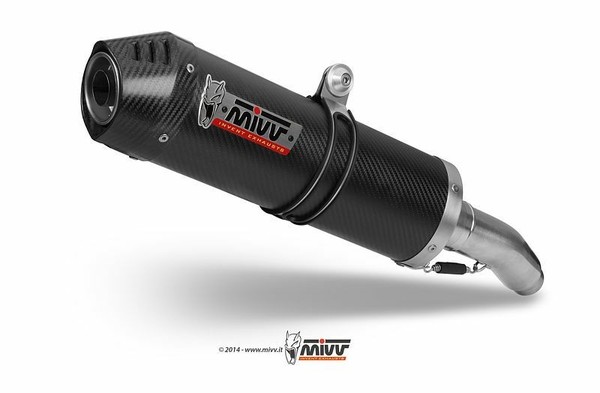 Doppelter Mivv Oval Carbon Cap Auspuff FüR Kawasaki Z1000.-image