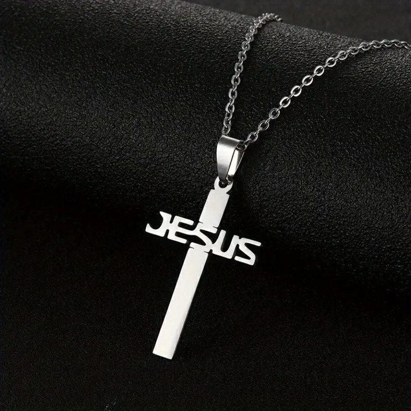 Jesus Kreuz Kette In Silber Mit Schrift Christlich Schmuck