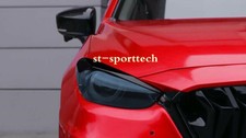 2pcs Headlight Eyebrows Eyelids Trim Abs Black For 2017-2018 Mazda 3 Axela Sedan