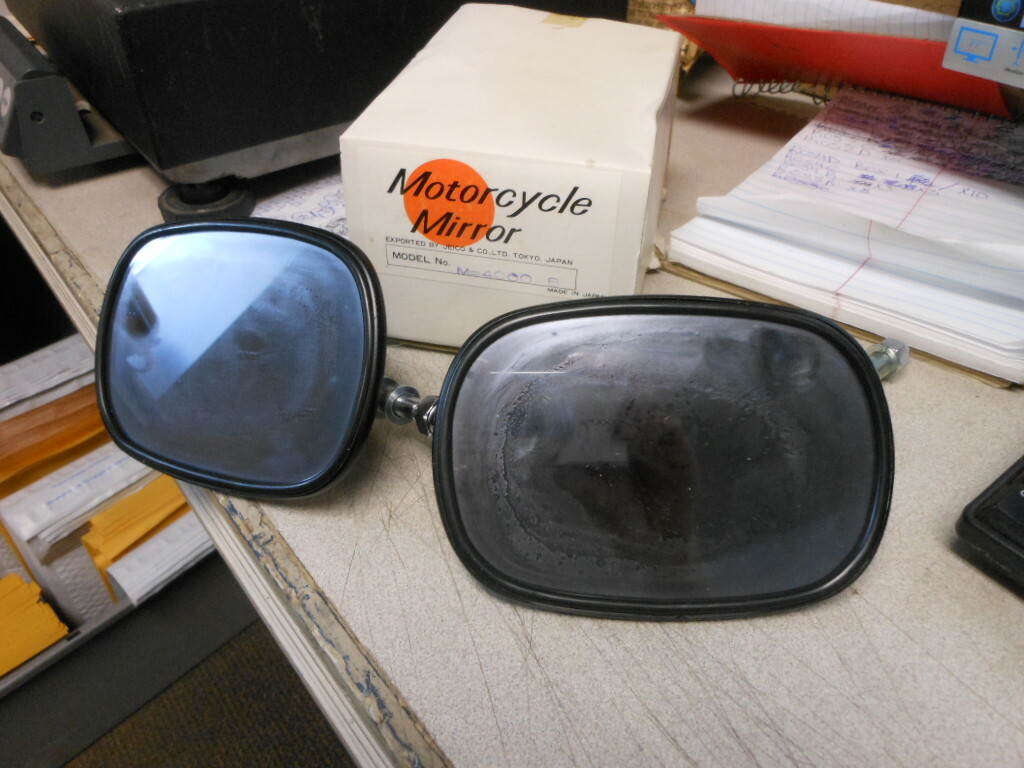 NOS Jeico Made in Japan Black 8 mm Motorcycle Mirrors Pair M=4060B