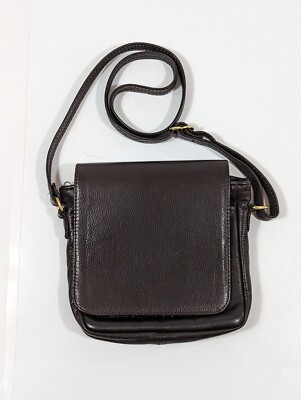 Elie Handbags Genuine Leather Crossbody Bag 8'' x 8'' Made in USA, Leather Purse