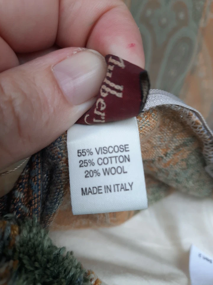 Set of 4 Vintage Mulberry Home Cushions 16" 41cm Paisley Italy Wool Cotton  - Image 3 of 4