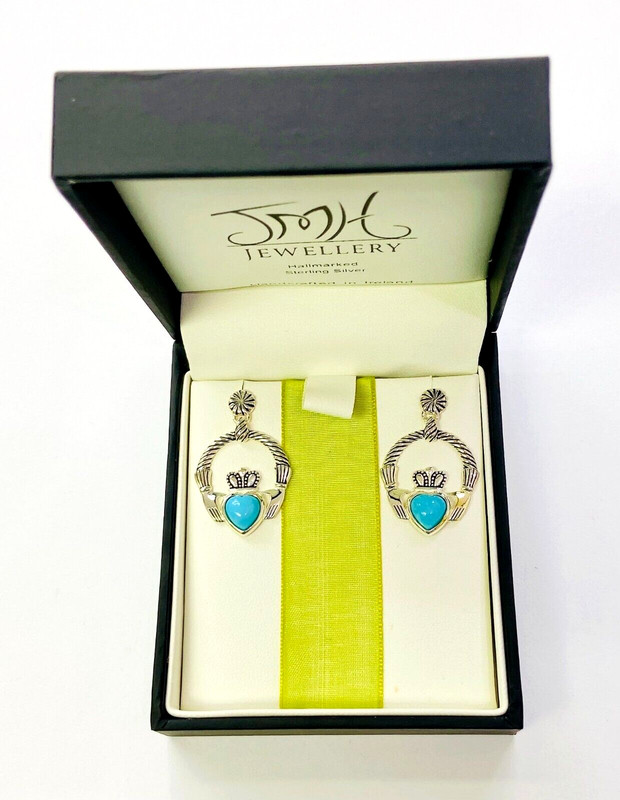 QVC JMH Jewellery Sleeping Beauty Turquoise Sterling Silver Earrings