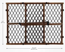 Evenflo Position & Lock Gate Farmhouse Pressure Mount Gate - Dark Wood 2026900